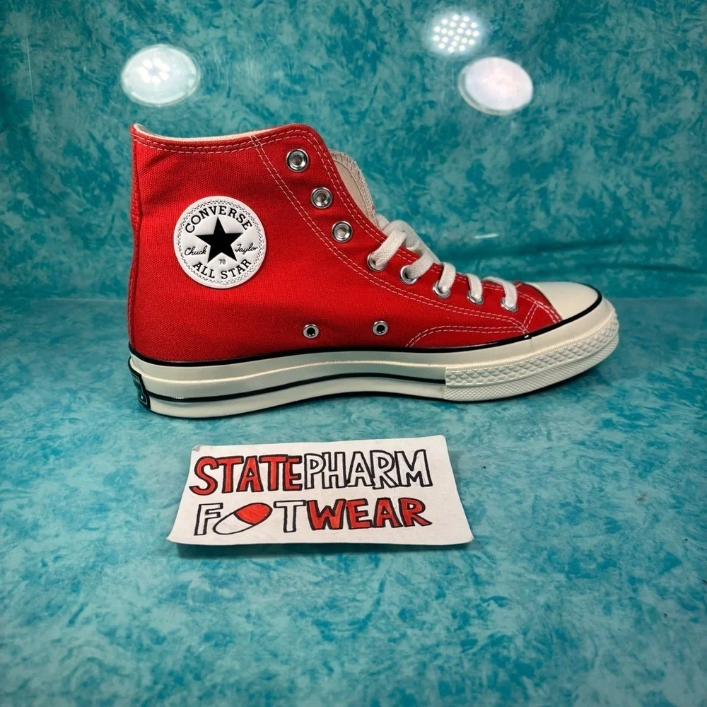 Converse Chuck 70 Dark Orange Men’s Black High Top Shoes Sneakers Size 8.5 - Picture 3 of 5